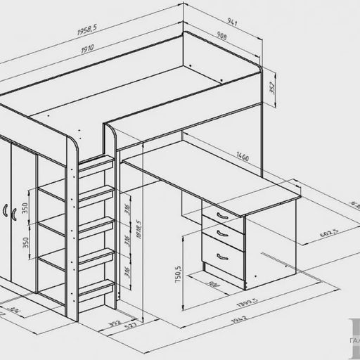 Кровать-чердак «Теремок-3»